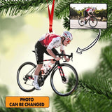Personalized Image French Bycicle Racing Christmas Wood Ornament Printed 22SEP-HY26