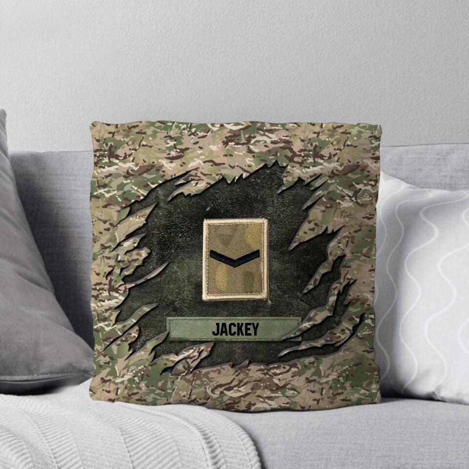 Personalized British Veterans/Soldier Pillow Printed 22SEP-DT26