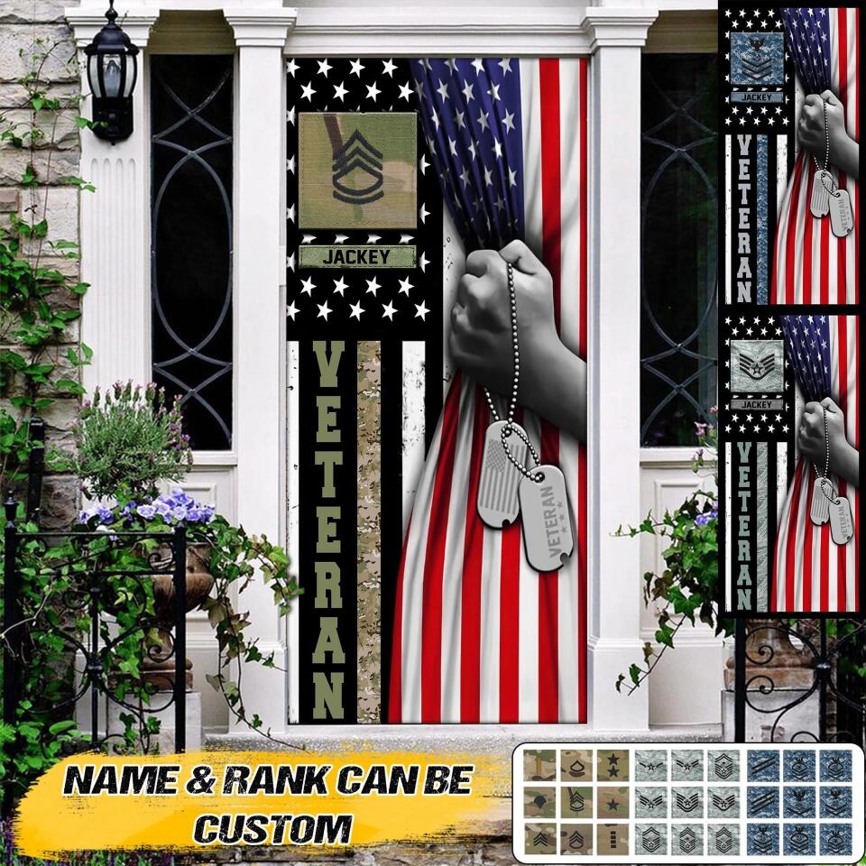 Personalized United State Rank Veteran/Solider Door Cover Printed QTVQ2609