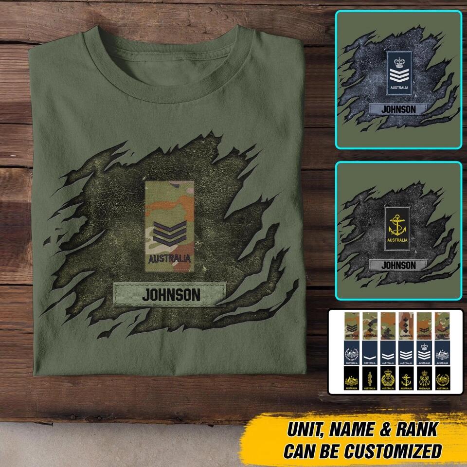 Personalized Australian Veterans/Soldier Tshirt Printed 22SEP-DT26
