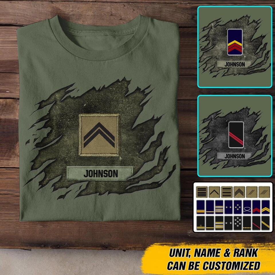 Personalized French Veterans/Soldier Tshirt Printed 22SEP-DT26