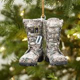 Personalized German Solider/ Veteran Camo Boots With Rank Christmas Ornament Printed QTDT2709