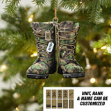 Personalized Swiss Solider/ Veteran Camo Boots With Rank Christmas Ornament Printed QTDT2709