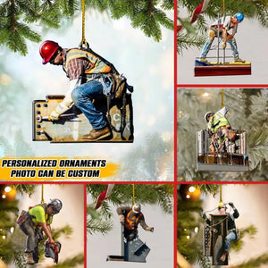 Personalized Image Ironworker Christmas Wood Ornament Printed 22SEP-HQ27