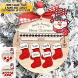 Personalized Family Name And Kid Christmas Wood Ornament Printed 22SEP-DT27