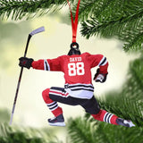 Personalized Hockey Players Wood Ornament Printed QTDT2809