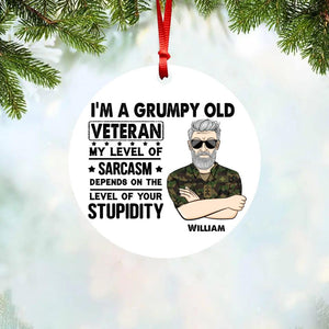 Personalized Grumpy Old Man Swiss Veterans/Soldier Christmas Acrylic/Plastic Ornament Printed 22SEP-HY27