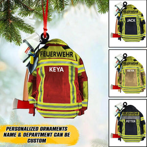 Personalized German Firefighter Christmas Wood Ornament Printed 22SEP-HQ28