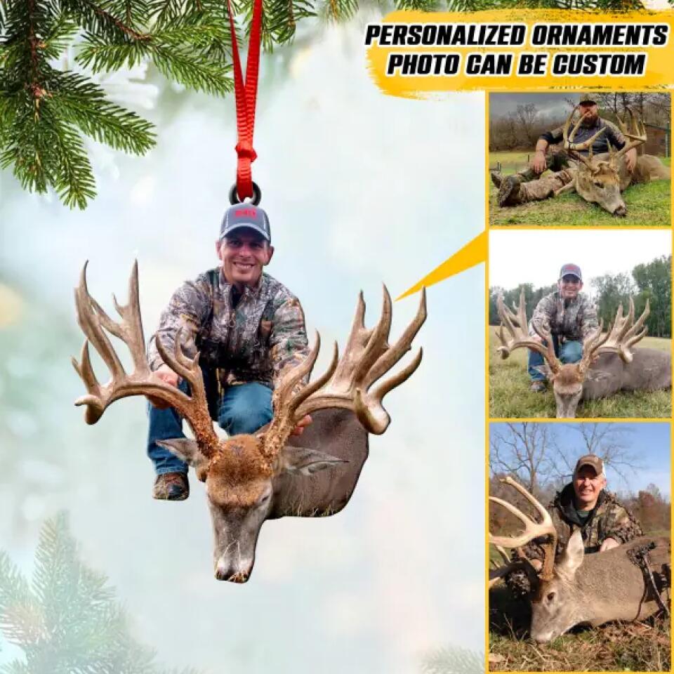 Personalized Your Image Hunting Christmas Wood Ornament Printed QTVQ2809