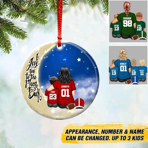 Personalized Football Mom & Kid Christmas Acrylic/Plastic Ornament Printed 22SEP-HQ29