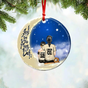 Personalized Baseball Mom & Kid Christmas Acrylic/Plastic Ornament Printed 22SEP-HQ29