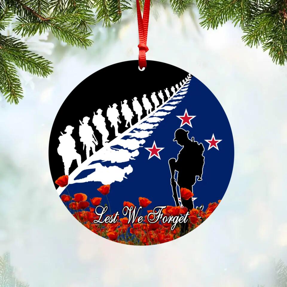 Personalized Australian Veterans Lest We Forget Christmas Acrylic/Plastic Ornament Printed 22SEP-DT29