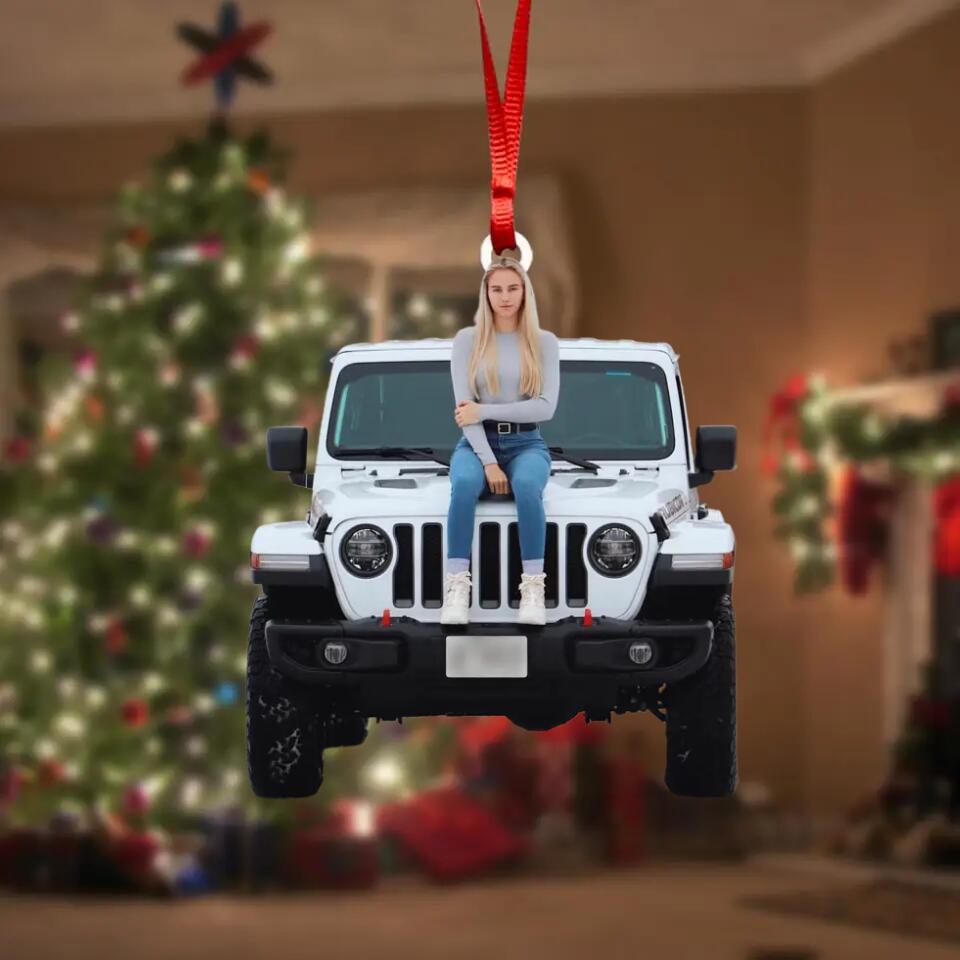 Personalized Jeep Girl Christmas Wood Ornament Printed 22SEP-HY30