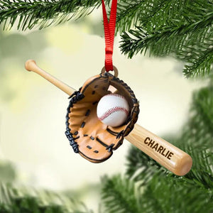 Personalized Baseball Christmas Wood Ornament Printed QTHY0310