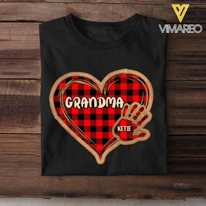 Personalized Grandma Kid Caro Color Heart Tshirt Printed 22OCT-DT03