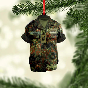Personalized German Veterans/Soldier Uniform Christmas Wood Ornament Printed 22OCT-DT04