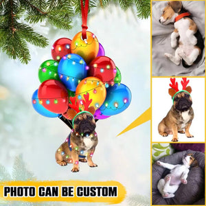 Personalized Your Image Dog Balloon Christmas Wood Ornament Printed QTVQ0410