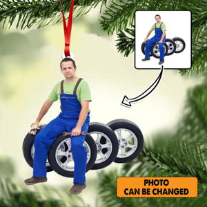 Personalized Your Image Mechanic Christmas Wood Ornament Printed QTHY0410