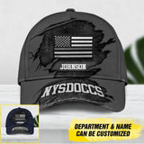 Personalized American Correctional Officer With Name And Department Peaked Cap 3D Printed QTDT0510