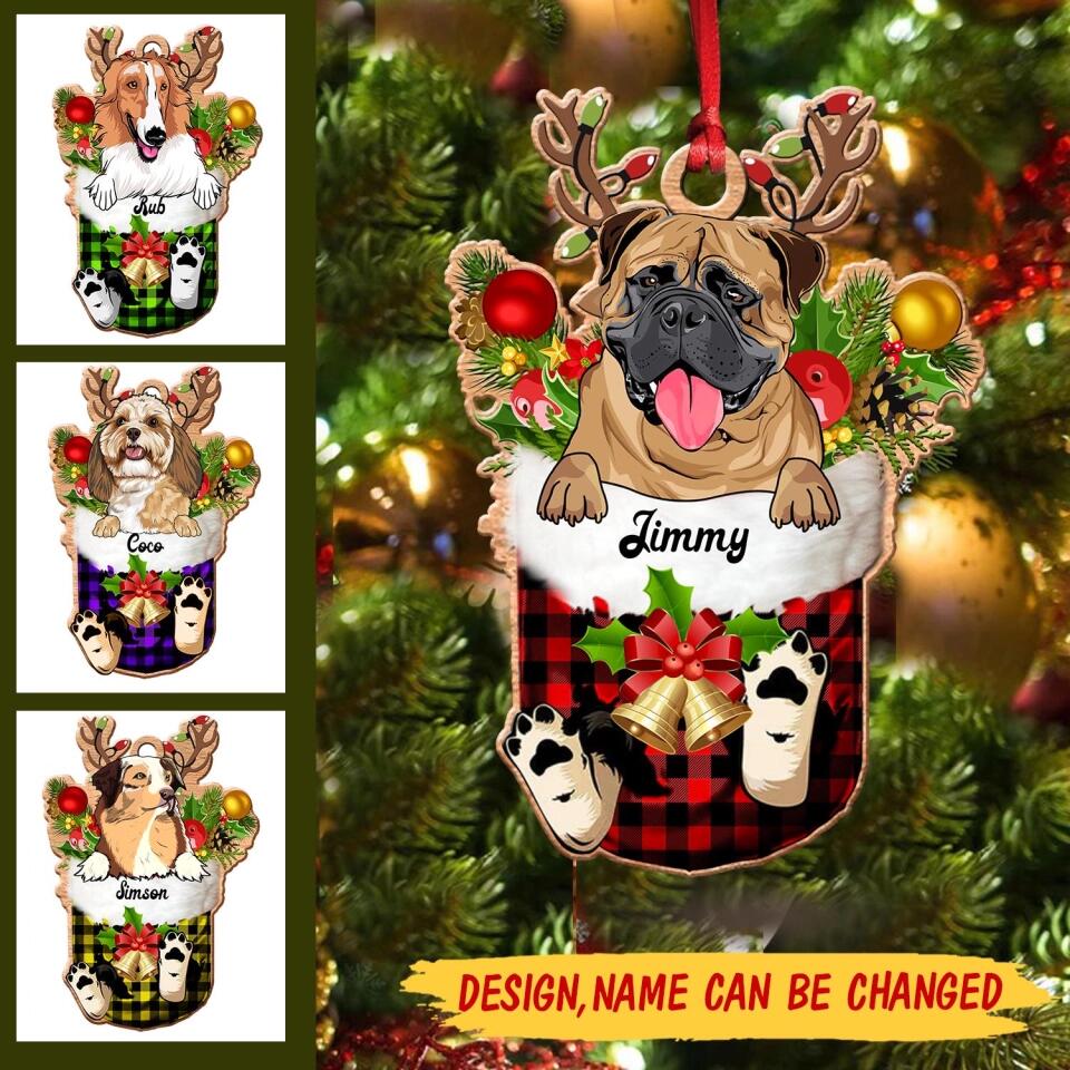 Personalized Dog Lover Christmas Wood Ornament Printed 22OCT-MA05