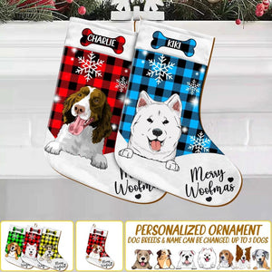 Personalized Dog Lover Christmas Stocking Wood Ornament Printed 22OCT-DT05