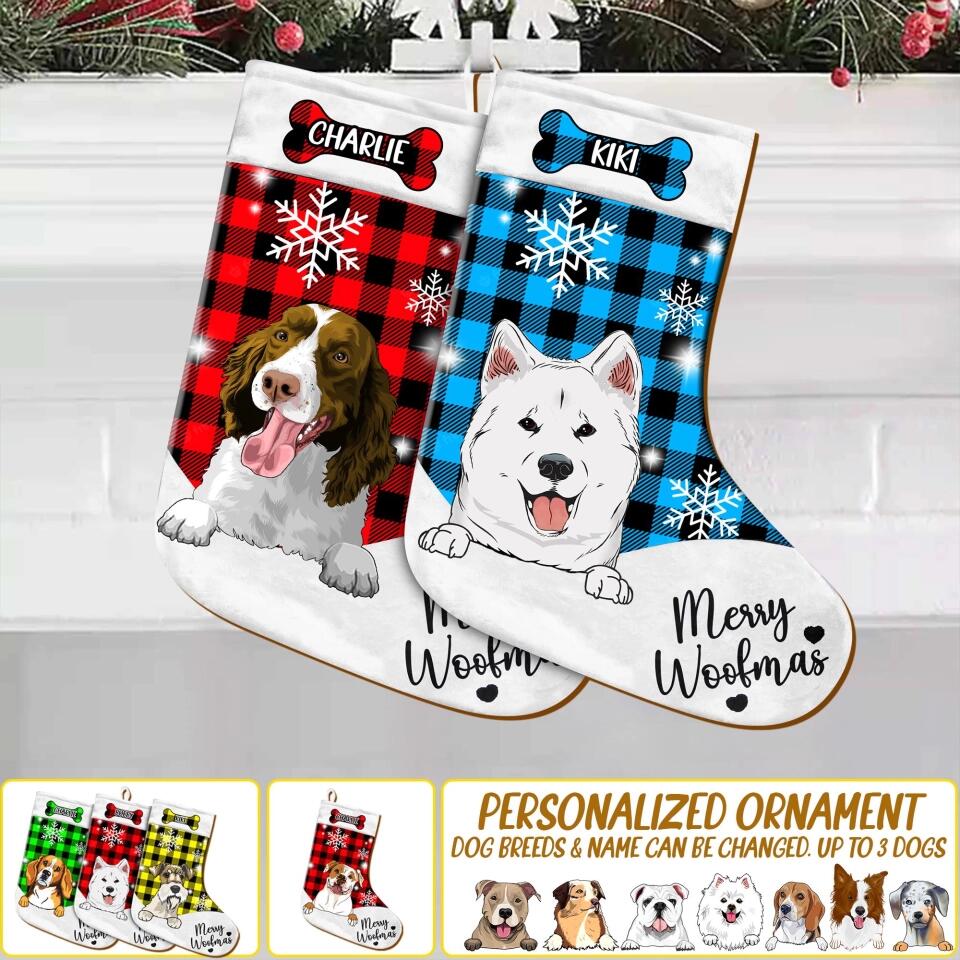 Personalized Dog Lover Christmas Stocking Wood Ornament Printed 22OCT-DT05