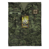 Personalized Canadian Veterans/Soldier Uniform Quilt Blanket Printed 22OCT-DT05