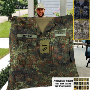 Personalized German Veterans/Soldier Uniform Quilt Blanket Printed 22OCT-DT05