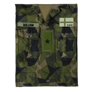 Personalized Swedish Veterans/Soldier Uniform Quilt Blanket Printed 22OCT-DT05