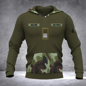 Personalized Irish Solider/ Veteran Camo With Name and Rank Hoodie 3D Printed QTDT0510