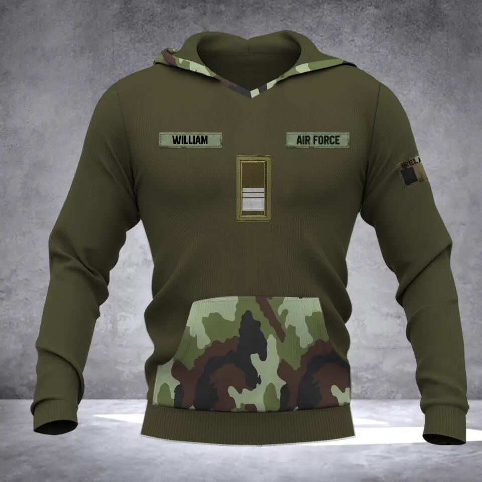 Personalized Irish Solider/ Veteran Camo With Name and Rank Hoodie 3D Printed QTDT0510