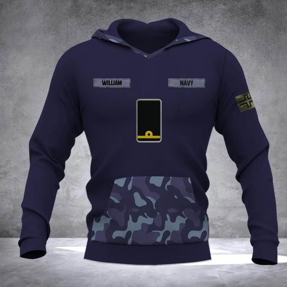 Personalized Norwegian Solider/ Veteran Camo With Name and Rank Hoodie 3D Printed QTDT0510