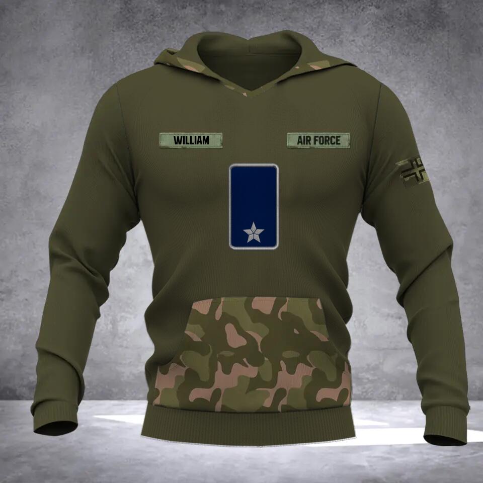 Personalized Norwegian Solider/ Veteran Camo With Name and Rank Hoodie 3D Printed QTDT0510