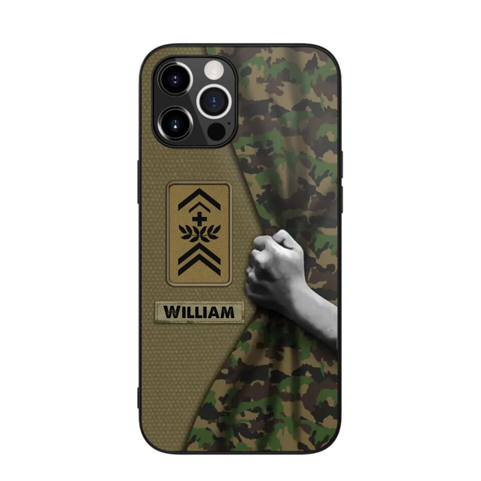 Personalized Swiss Veterans/Soldier Camo Phone Case Printed 22OCT-HY06