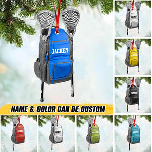 Personalized Hockey Bag Christmas Wood Ornament Printed 22OCT-HQ06