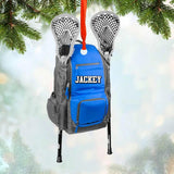 Personalized Hockey Bag Christmas Wood Ornament Printed 22OCT-HQ06