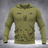 Personalized Australian Solider/ Veteran Camo With Name and Rank Hoodie 3D Printed QTDT0710