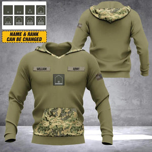 Personalized Austrian Solider/ Veteran Camo With Name and Rank Hoodie 3D Printed QTDT0710