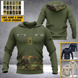 Personalized German Solider/ Veteran Camo With Name and Rank Hoodie 3D Printed QTDT0710