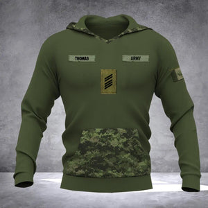 Personalized German Solider/ Veteran Camo With Name and Rank Hoodie 3D Printed QTDT0710