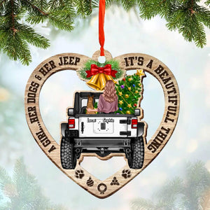 Personalized Jeep Dog Christmas Wood Ornament Printed 22OCT-HQ07