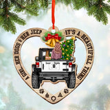 Personalized Jeep Dog Christmas Wood Ornament Printed 22OCT-HQ07