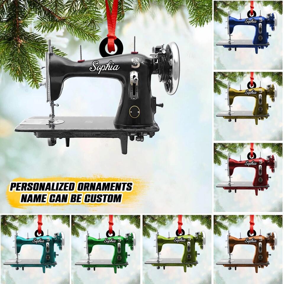 Personalized Sewing Machine Christmas Acrylic/Plastic Ornament Printed QTDT0710