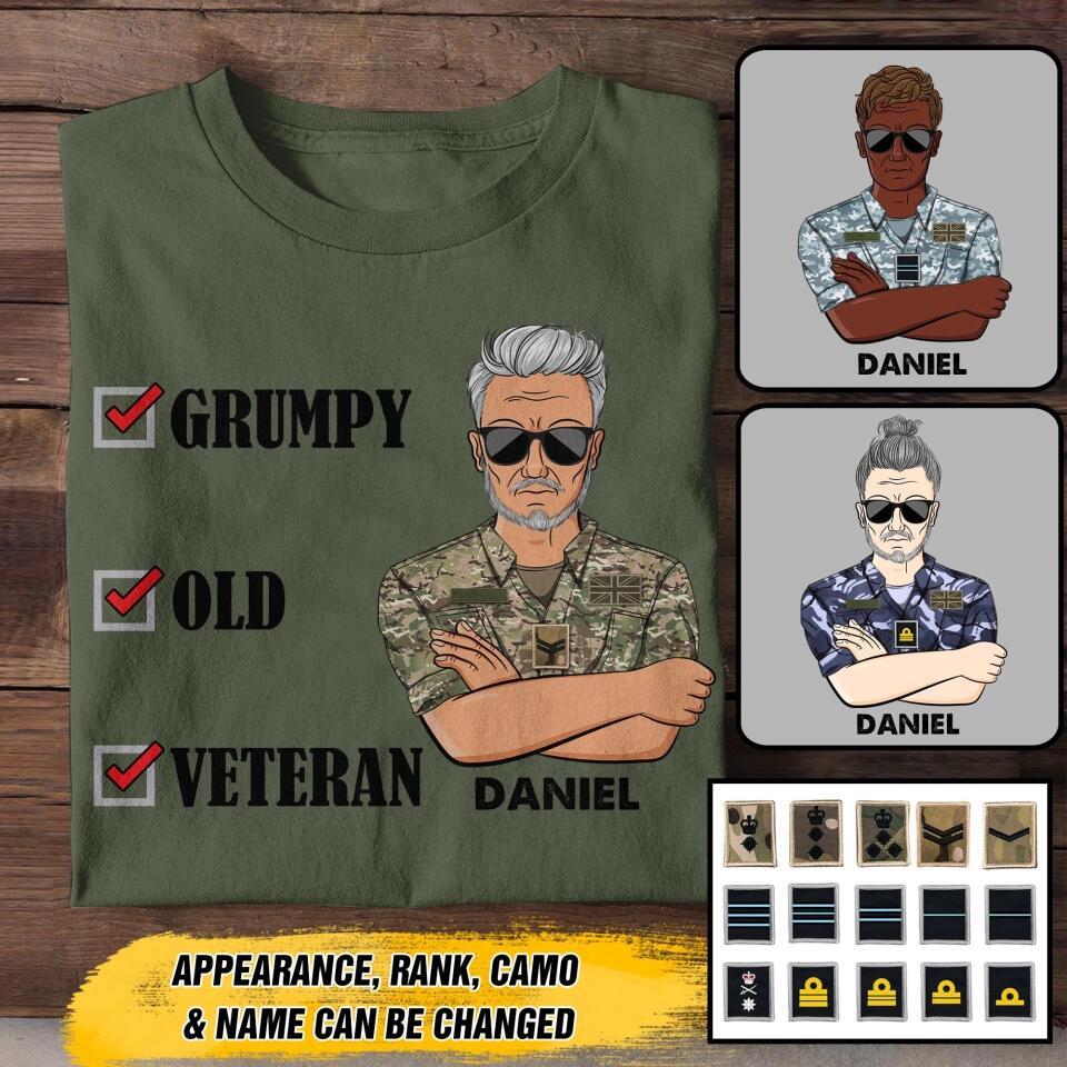 Personalized British Veteran/Soldier Tshirt Printed 22OCT-HY07