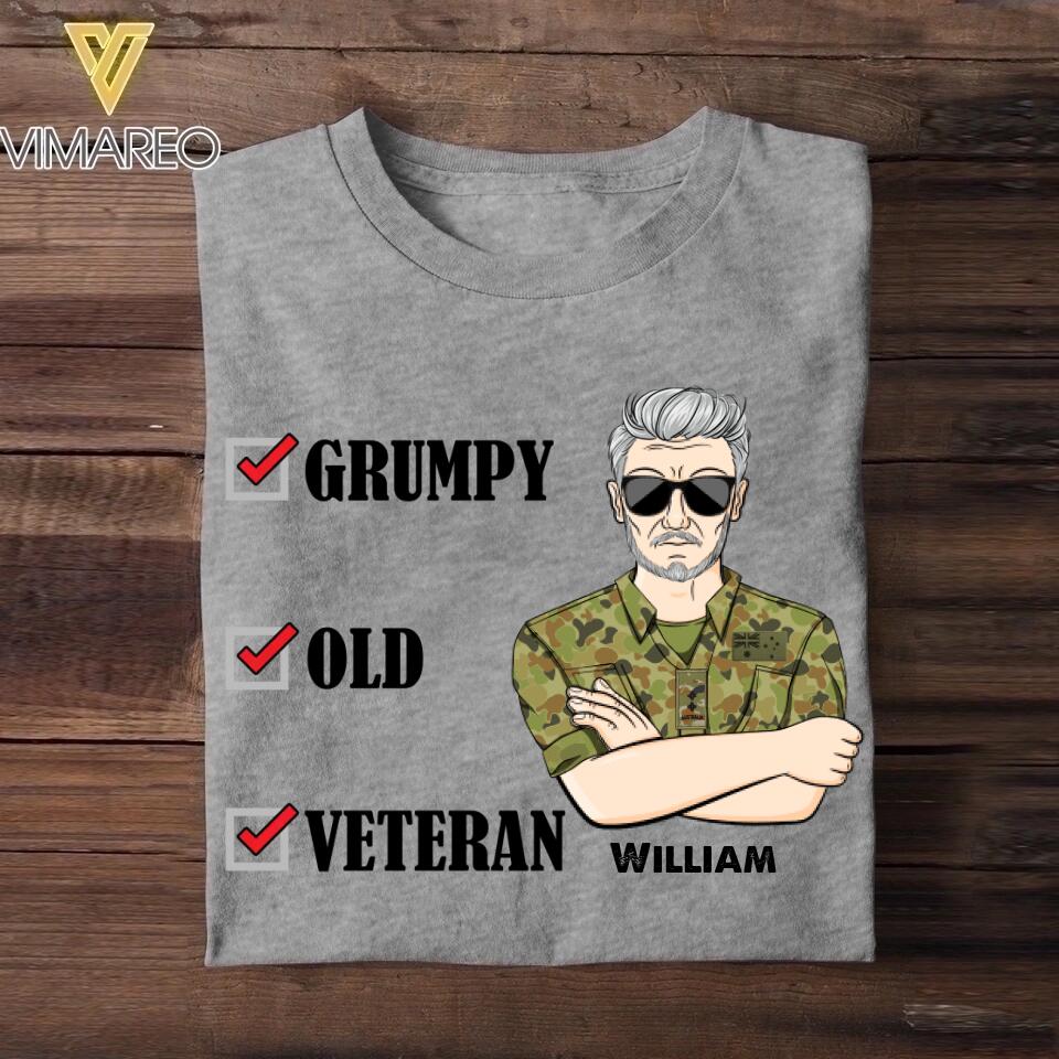 Personalized Australian Veteran/Soldier Tshirt Printed 22OCT-HY07