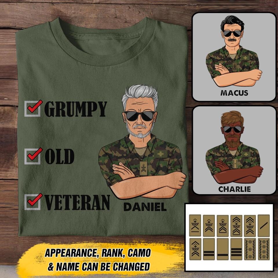Personalized Swiss Veteran/Soldier Tshirt Printed 22OCT-HY07