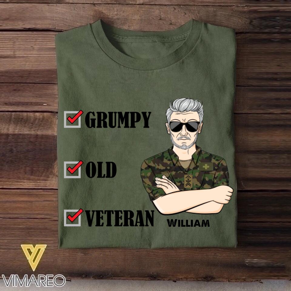 Personalized Swiss Veteran/Soldier Tshirt Printed 22OCT-HY07