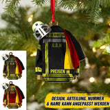 Personalized German Firefighter Christmas Wood Ornament Printed 22OCT-DT10