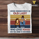 Personalized Lady Girl Love Horse and Was Born In November Tshirt Printed 22OCT-HY10