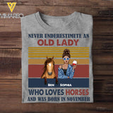 Personalized Lady Girl Love Horse and Was Born In November Tshirt Printed 22OCT-HY10